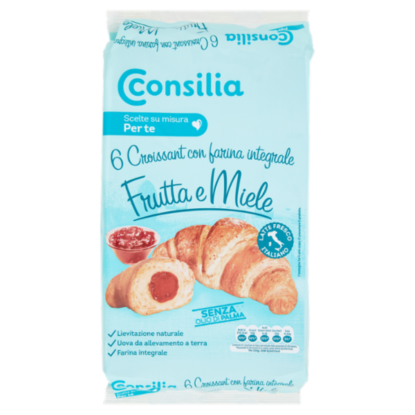 Consilia Scelte su misura Per te Croissant con farina integrale Frutta e Miele 6 x 50 g