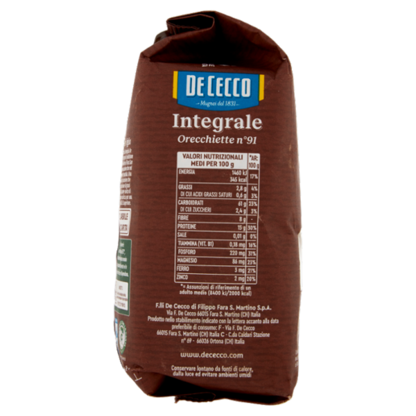 De Cecco Integrale Orecchiette n° 91 500 g