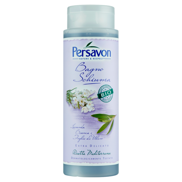 Persavon Ricetta Mediterranea Bagno Schiuma Lavanda Bianca e Foglie di Ulivo Bio 500 ml