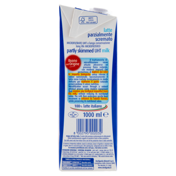 sterilgarda latte parzialmente scremato Microfiltrato 1000 ml