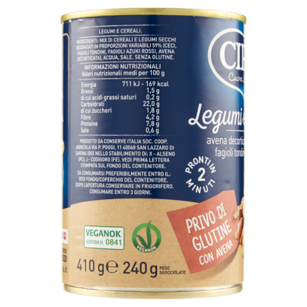 Cirio Legumi e Cereali Privo di Glutine con Avena 410 g
