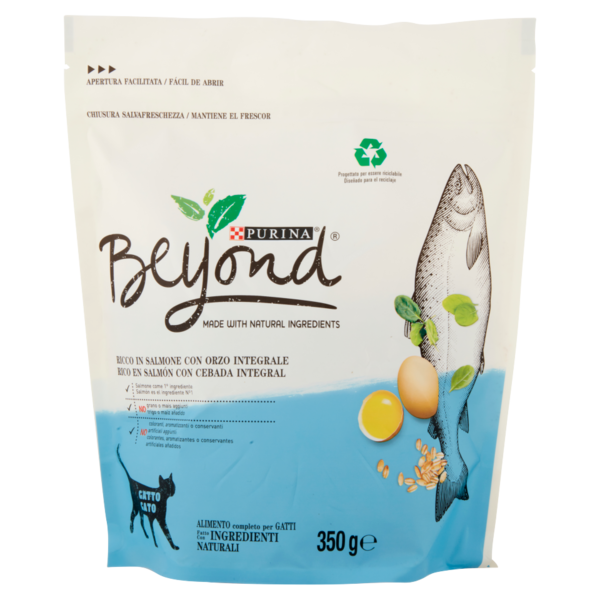 PURINA BEYOND Gatto Crocchette Ricco in Salmone con Orzo Integrale 350 g