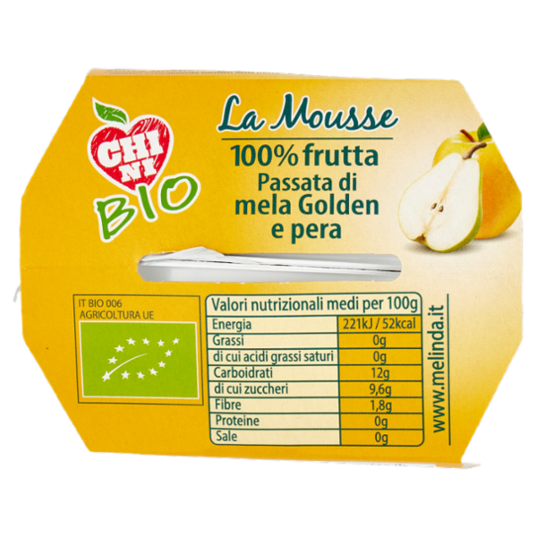 Chini Bio la mousse Passata di mela e pera 2 x 100 g