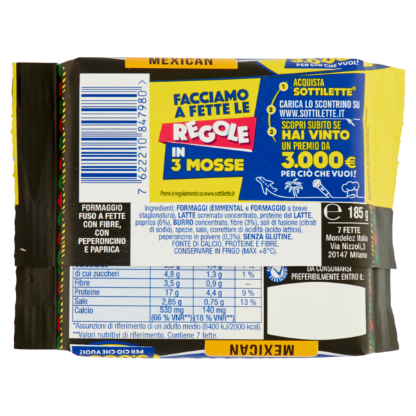 Sottilette Mexican Hot & Spicy 185 g