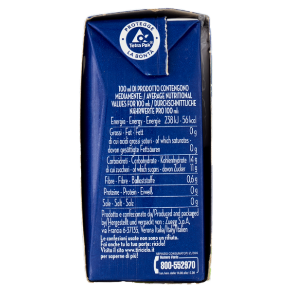 Zuegg Solo Ingredienti naturali* Succo e Polpa di Mela 3 x 200 ml