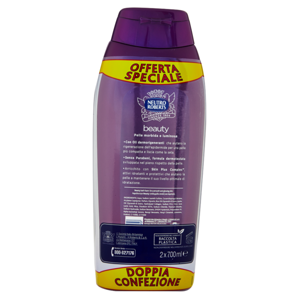 Neutro Roberts beauty con oli dermorigeneranti Bagnodoccia 2 x 700 ml
