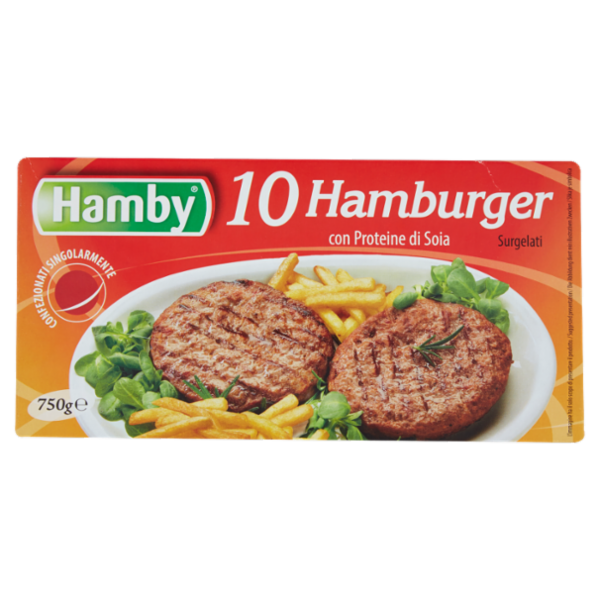 Hamby 10 Hamburger con Proteine di Soia Surgelati 10 x 75 g