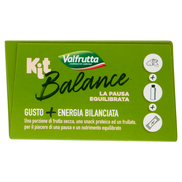 Valfrutta Kit Balance Frutta secca + Frullato + Snack proteico gusto Fragola