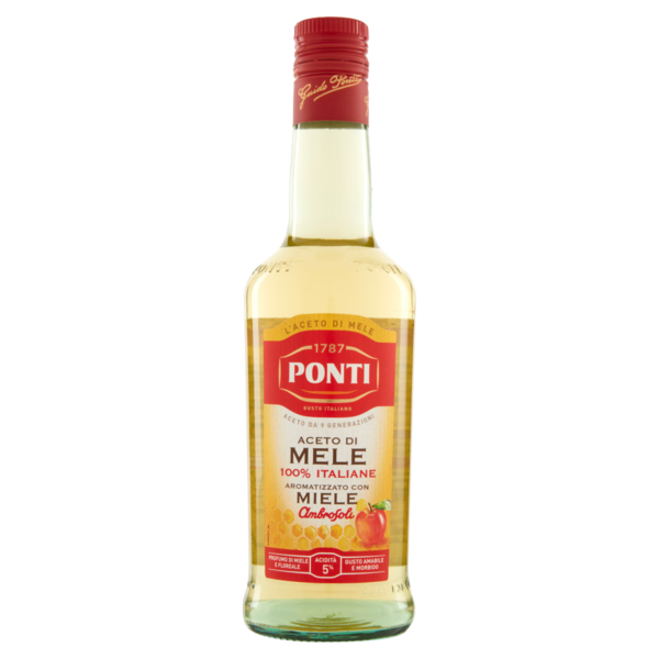 Ponti Aceto di Mele 100% Italiane Aromatizzato con Miele Ambrosoli 500 ml