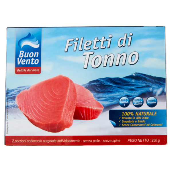 Buon Vento Filetti di Tonno Pinne Gialle Surgelati 250 g