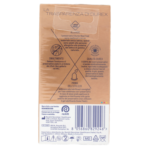 Durex Preservativi Real Feel Senza Lattice, 10 Profilattici