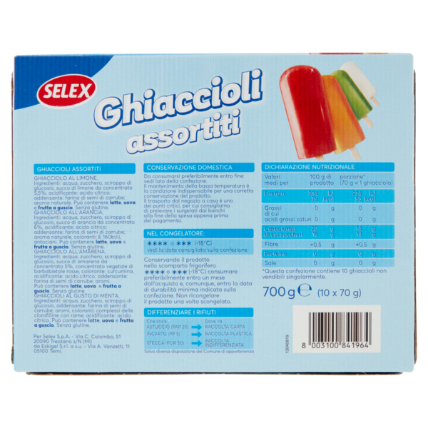 Selex 10 Ghiaccioli Assortiti 700 g