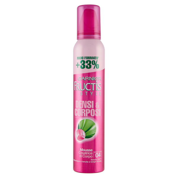 Garnier Fructis Densi & Corposi, Mousse creatrice di corpo fissaggio extra forte, 200 ml