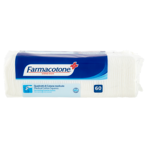 Farmacotone Quadrotti di Cotone medicale 75x75mm 60 pz