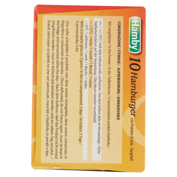 Hamby 10 Hamburger con Proteine di Soia Surgelati 10 x 75 g