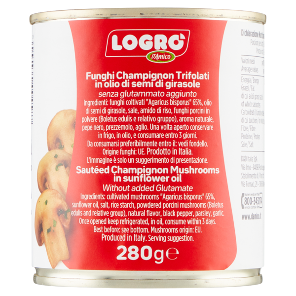 Logrò Funghi Trifolati Champignon 280 g