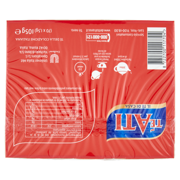 TèAti Tè della Colazione Italiana 70 filtri 105 g