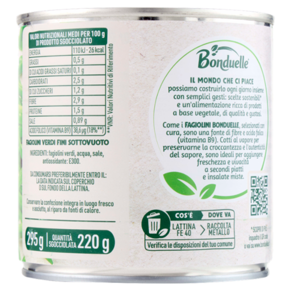 Bonduelle Cuore di raccolto Fagiolini fini 295 g