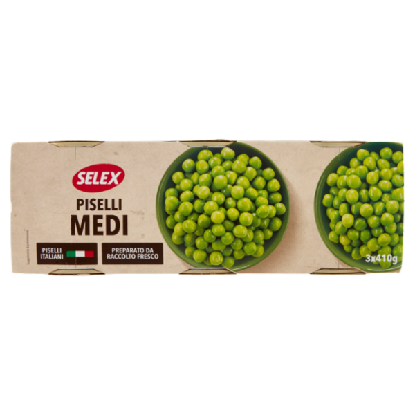 Selex Piselli Medi Lessati 3x410 g