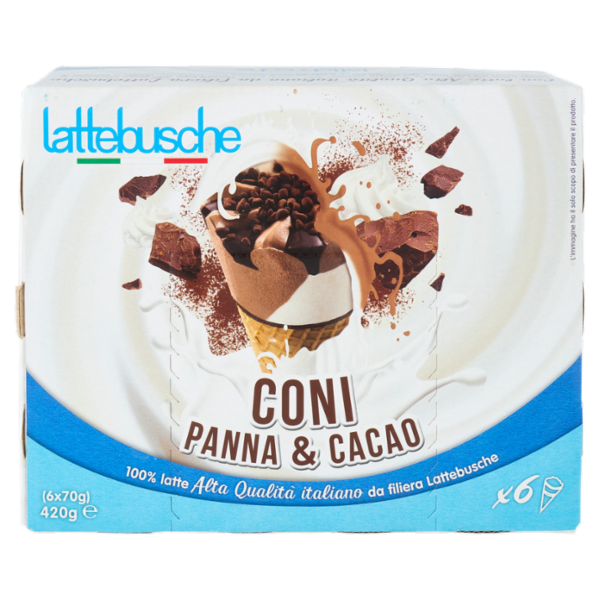 lattebusche Coni panna & cacao 6 x 70 g