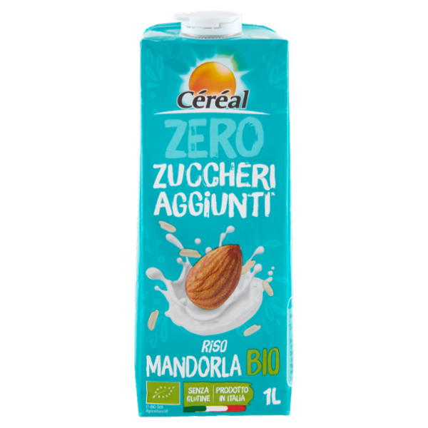 Céréal, Bevanda Biologica Bio, Riso e Mandorla, Zero Zuccheri Aggiunti, Senza Glutine - 1L