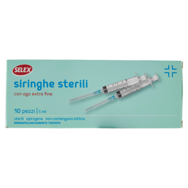 Selex Siringhe Sterili con Ago Indolore Ml 5 10 pezzi