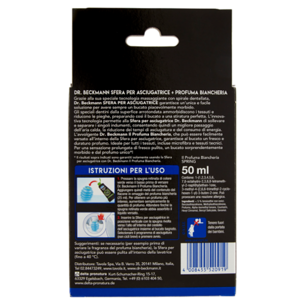 Dr. Beckmann Sfera per Asciugatrice + Profuma Biancheria Spring 50 ml