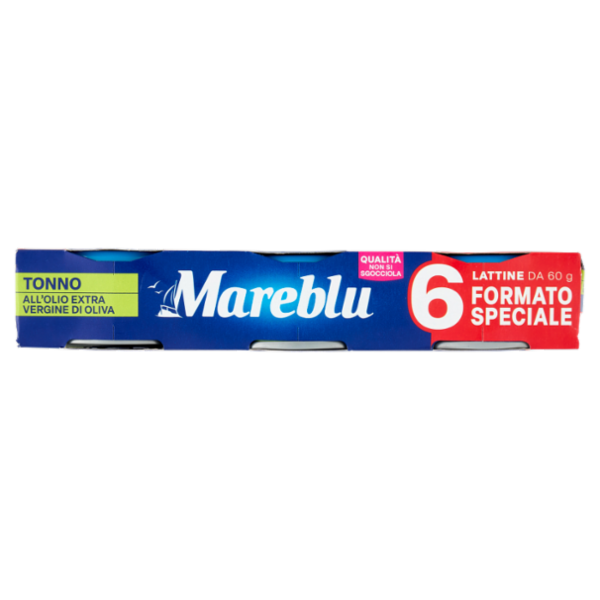 Mareblu VeroSapore Tranci di Tonno Olio Extra Vergine di Oliva 6 x 60 g