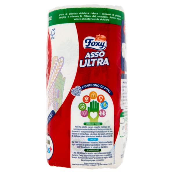 Foxy Asso Ultra Asciugatutto decorato 2 maxi rotoli