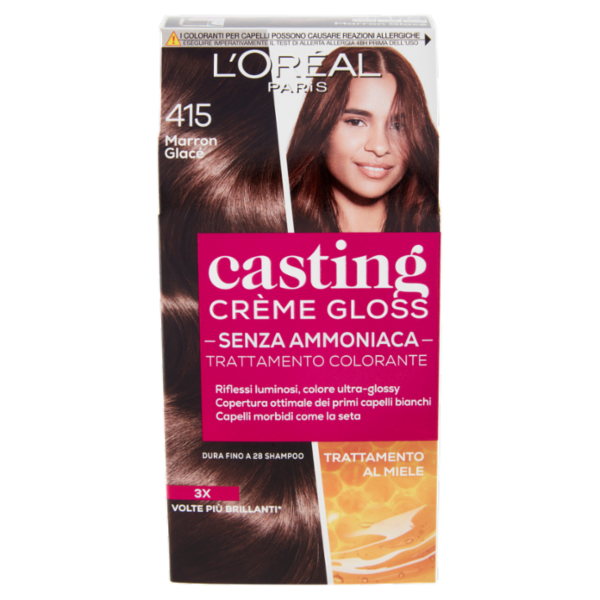 L'Oréal Paris Tinta Capelli Casting Creme Gloss, Senza Ammoniaca, 415 Marron Glacé