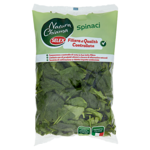 Selex Natura Chiama Spinaci Lavati e Pronti da Cuocere 500 g