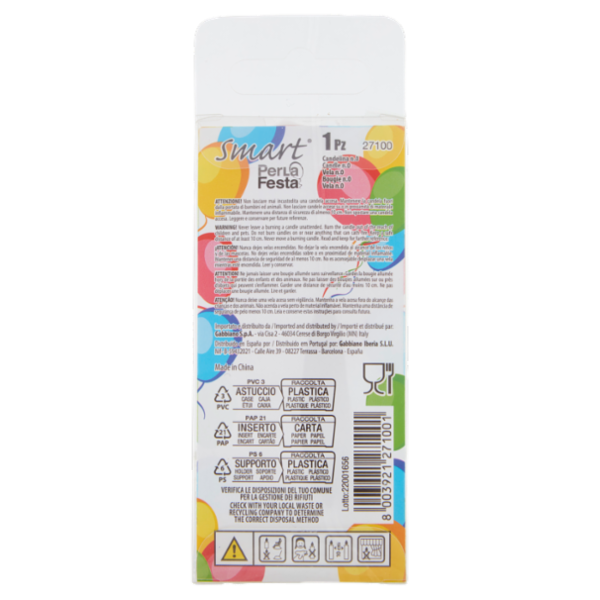 Smart PerLa Festa Candelina Numerale 0 1 pz