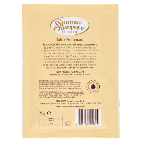 Spuma di Sciampagna Benessere Talco Profumato 75 g
