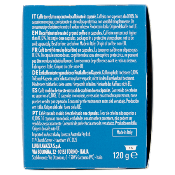 Lavazza A Modo Mio Dek 16 Capsule 120 g