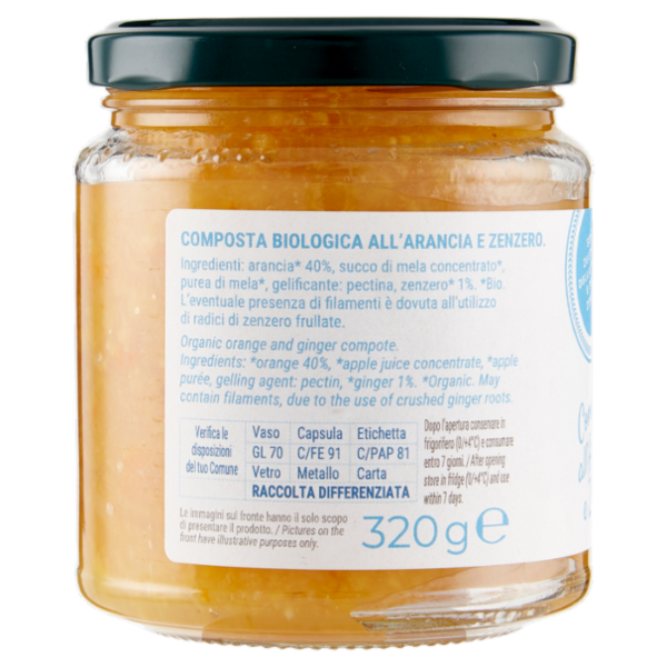 Bio Più Composta all'Arancia e Zenzero 320 g