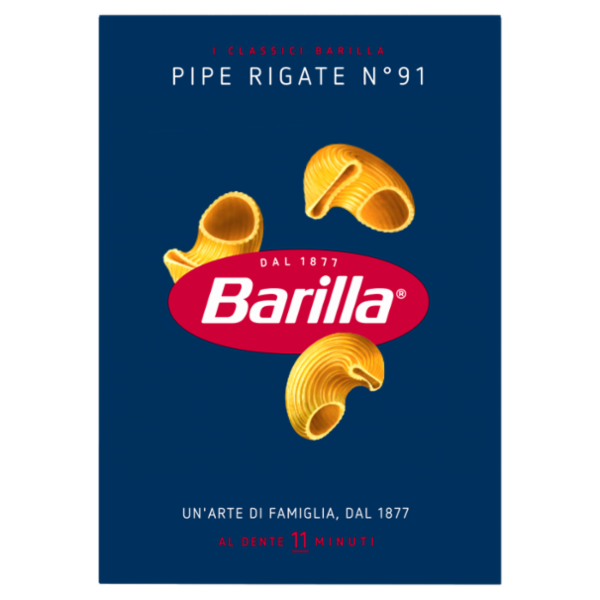 Barilla Pasta Pipe Rigate n.91 100% Grano Italiano 500g