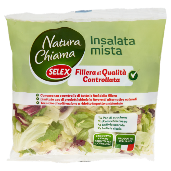 Selex Natura Chiama Insalata Mista Lavata e Pronta per il Consumo 200 g