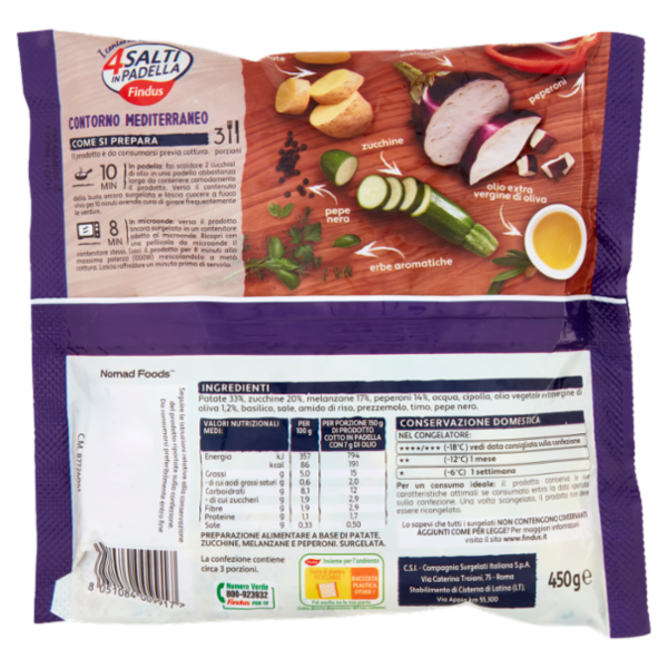 4 Salti in Padella Findus Contorno Mediterraneo 450 g