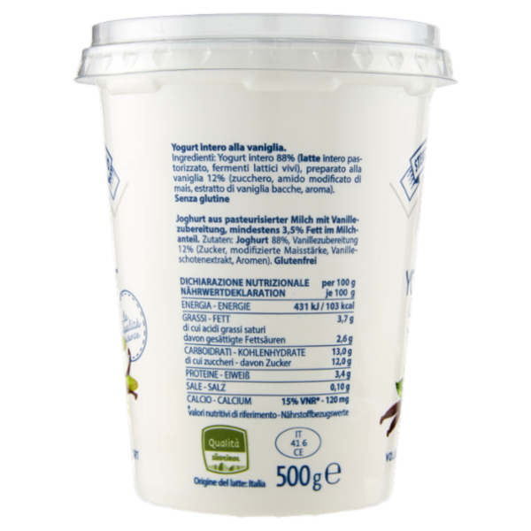 Sterzing Vipiteno Yogurt intero Vaniglia 500 g