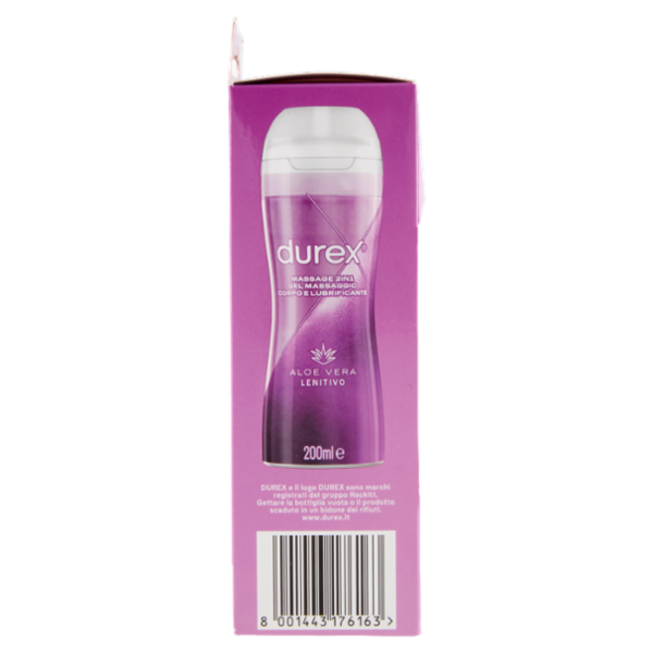 Durex Massage 2 in 1, Gel Lubrificante Intimo a Base Acqua e Gel per Massaggi, con Aloe Vera, 200 ml