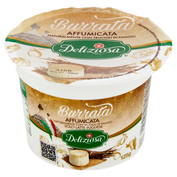 Deliziosa Burrata Affumicata Naturalmente con Trucioli di Faggio 125 g