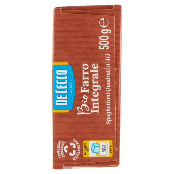De Cecco Bio Farro Integrale Spaghettoni Quadrati n°413 500 g