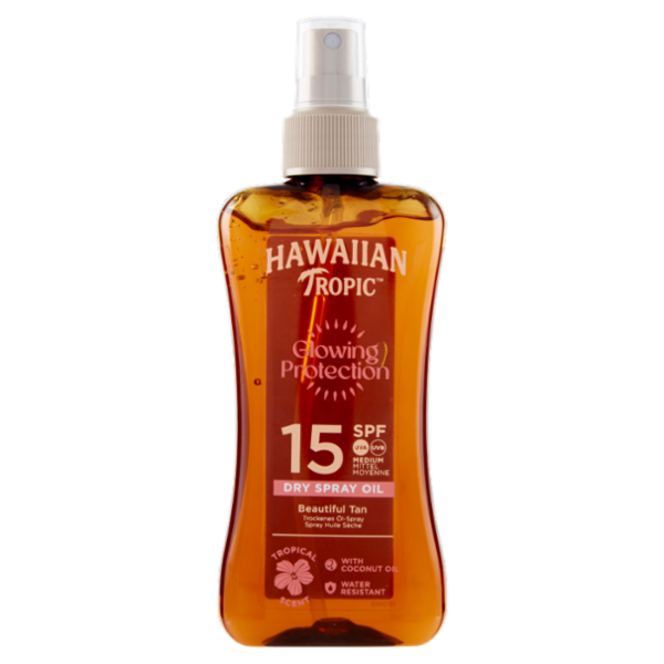 Hawaiian Tropic Glowing Protection Olio Secco Spray SPF 15 Medium 200 mL
