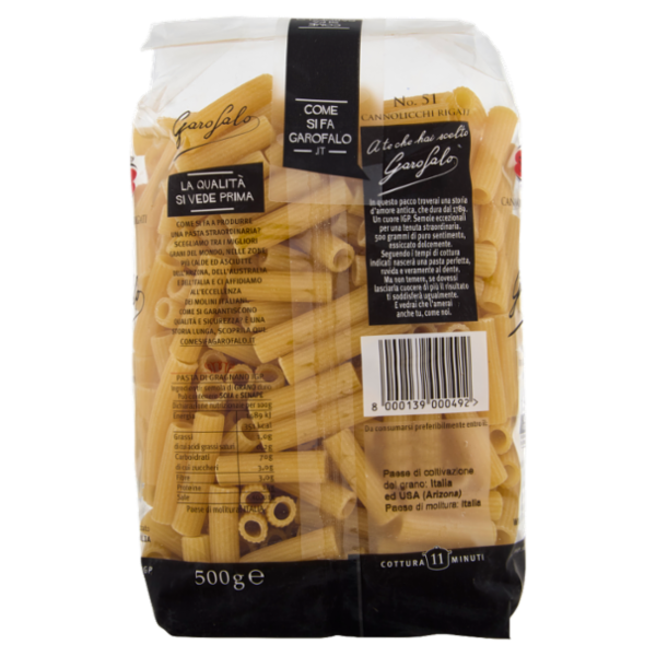 Garofalo Cannolicchi Rigati 51 Pasta di Gragnano IGP 500 g