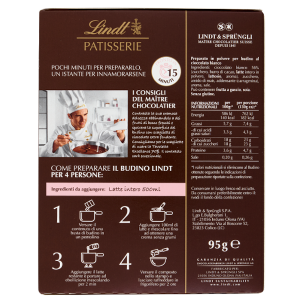Lindt Budino Preparato per dolci Cioccolato bianco 95 g