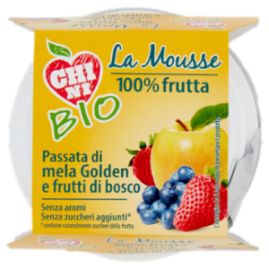 Chini Bio La Mousse 100% Frutta Passata Di Mela Golden e Frutti Di Bosco 2 x 100 g
