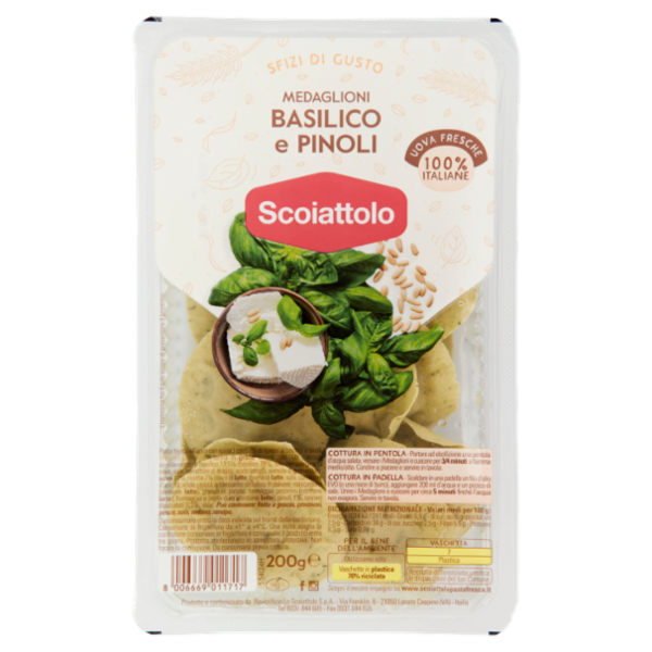 Scoiattolo Sfizi di Gusto Medaglioni Basilico e Pinoli 200 g