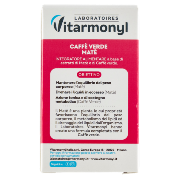 Laboratoires Vitarmonyl Caffè Verde Matè* 30 Capsule 10,56 g