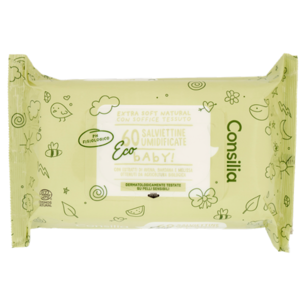 Consilia Salviettine Detergenti per Bimbo Ecologiche 60 pezzi