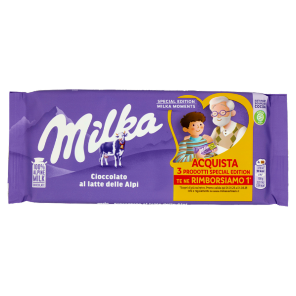 Milka tavoletta di cioccolato al latte 100% Alpino - 100g